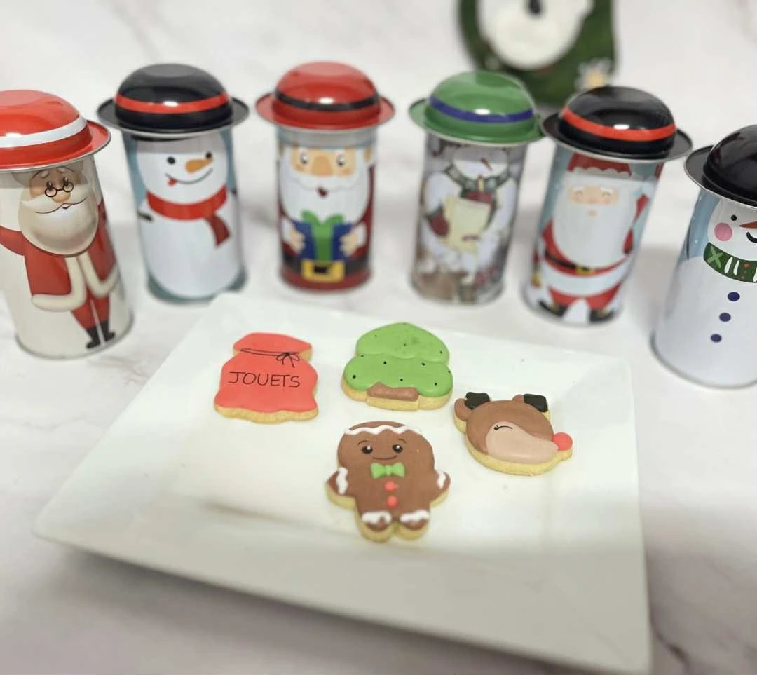 boîtes de biscuits de Noël décorés – Image 3